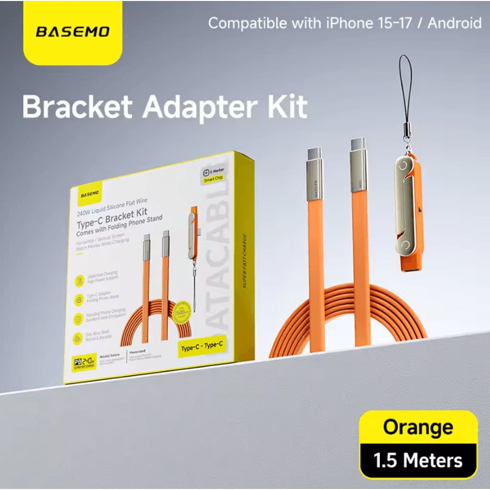 ChargeStand Pro 240W Fast Charging Cable Foldable TypeC Stand Cable 2in1 Phone Tablet Holder Charg 0