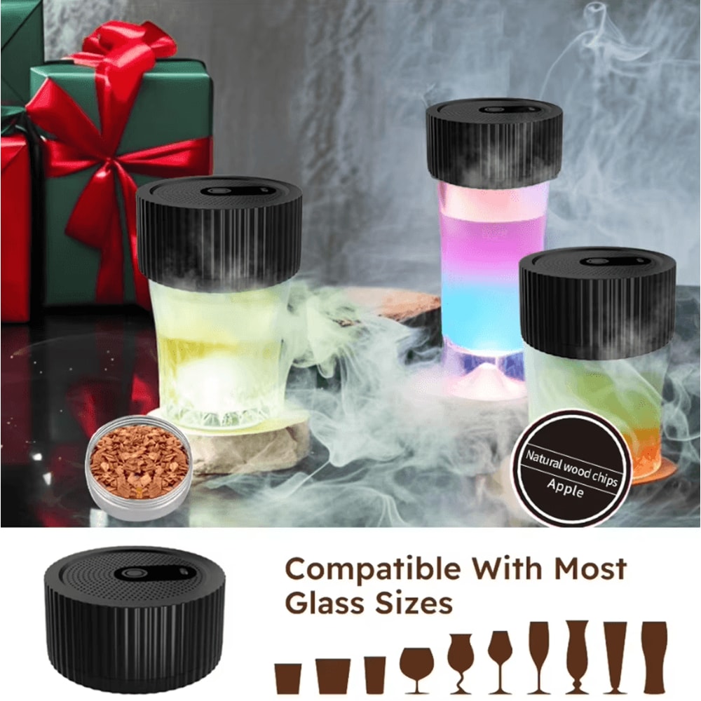 Electric Whiskey Smoke Infuser Kit 6 Wood Chips Rechargeable Cocktail Smoker 2
