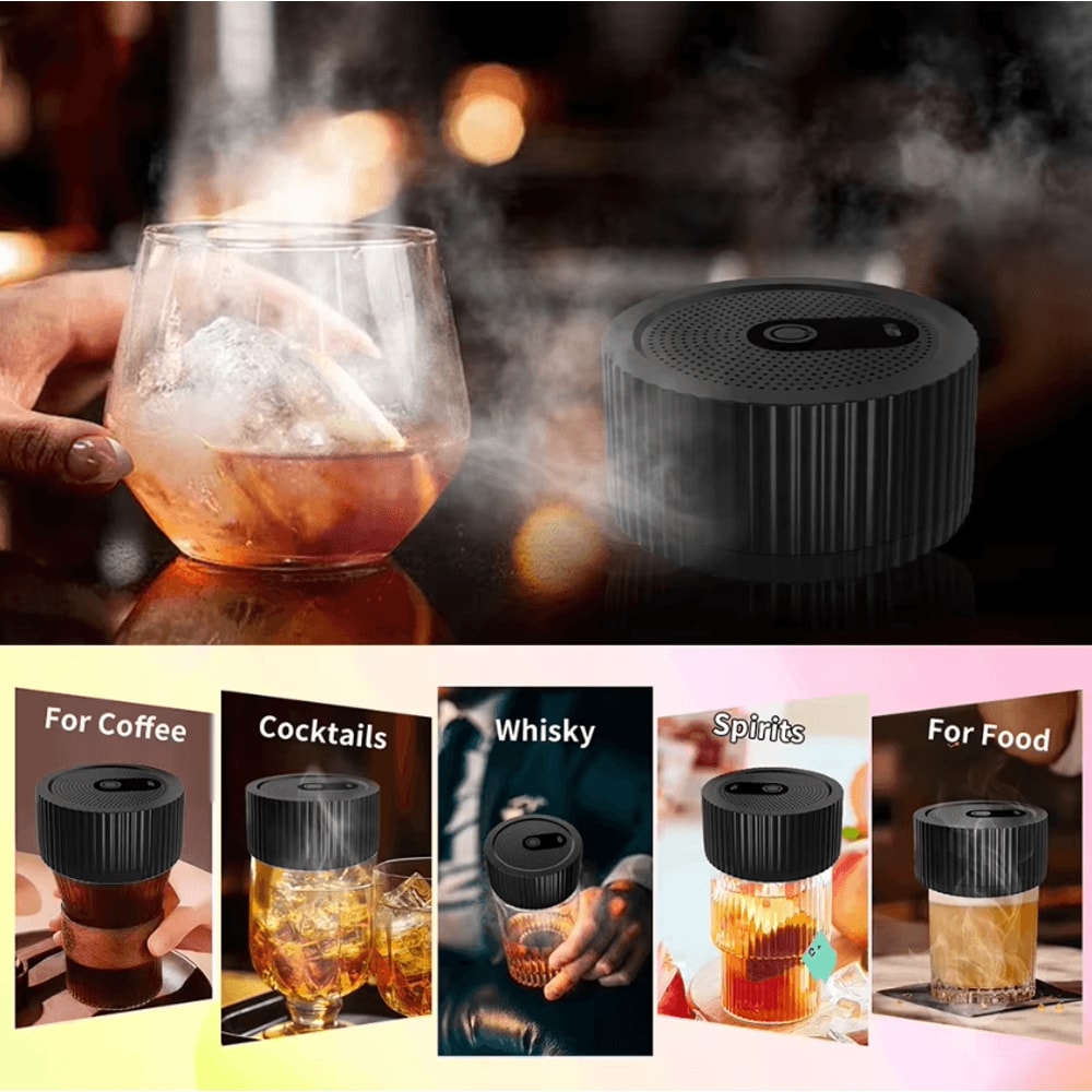 Electric Whiskey Smoke Infuser Kit 6 Wood Chips Rechargeable Cocktail Smoker 4