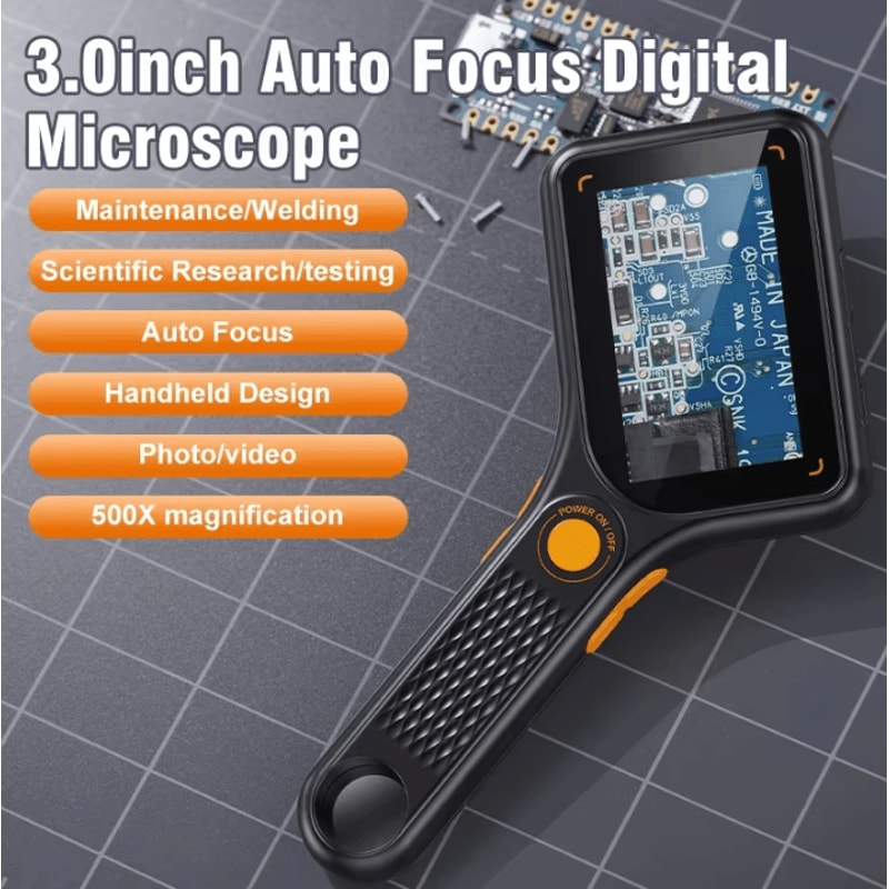 500X Handheld Digital Microscope With 30 IPS Screen Autofocus Camera 0