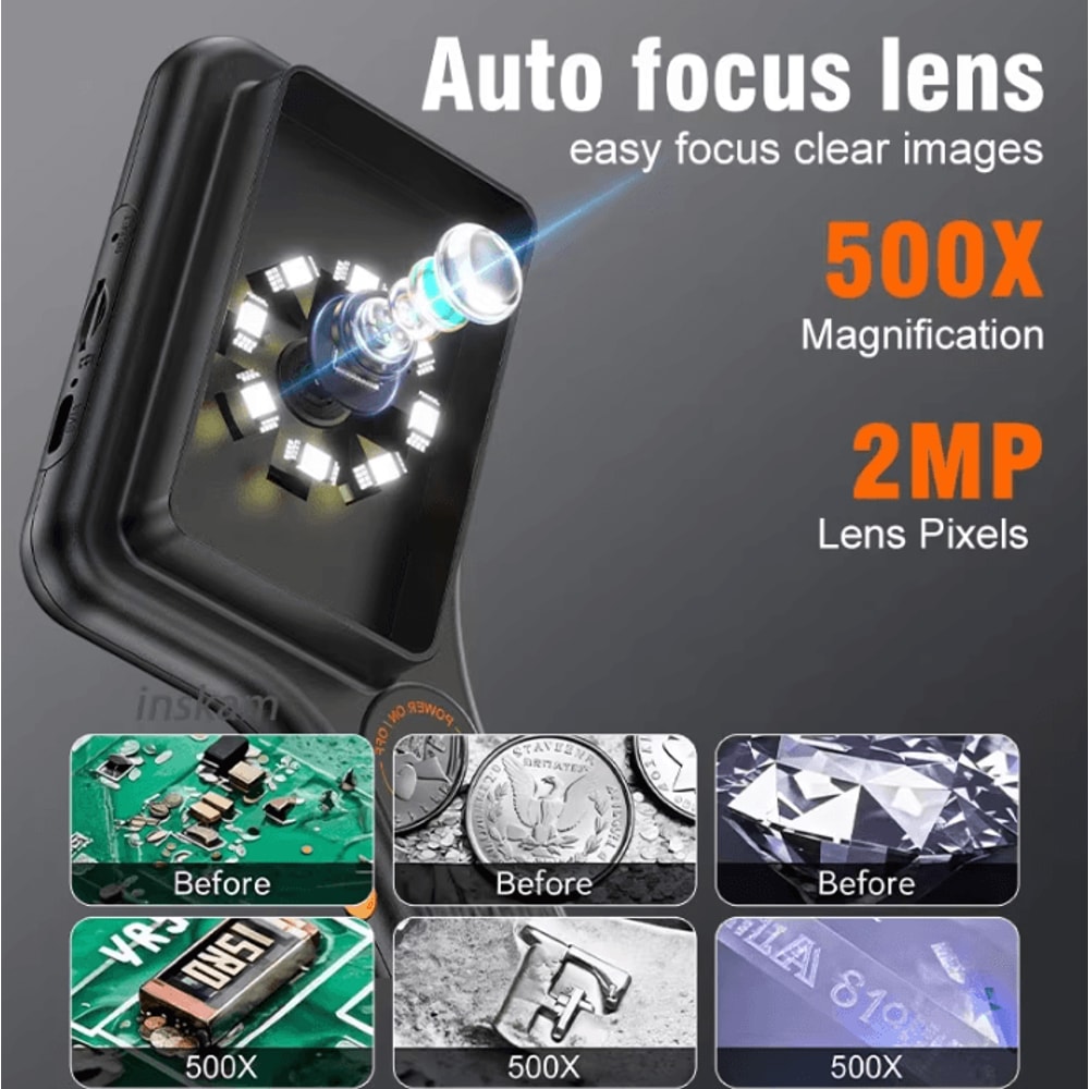500X Handheld Digital Microscope With 30 IPS Screen Autofocus Camera 2