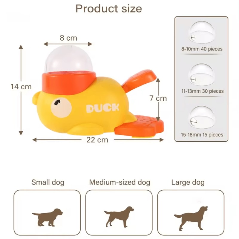 Interactive Duck Treat Dispenser Dog Toy Puzzle Slow Feeder Training Toy 5