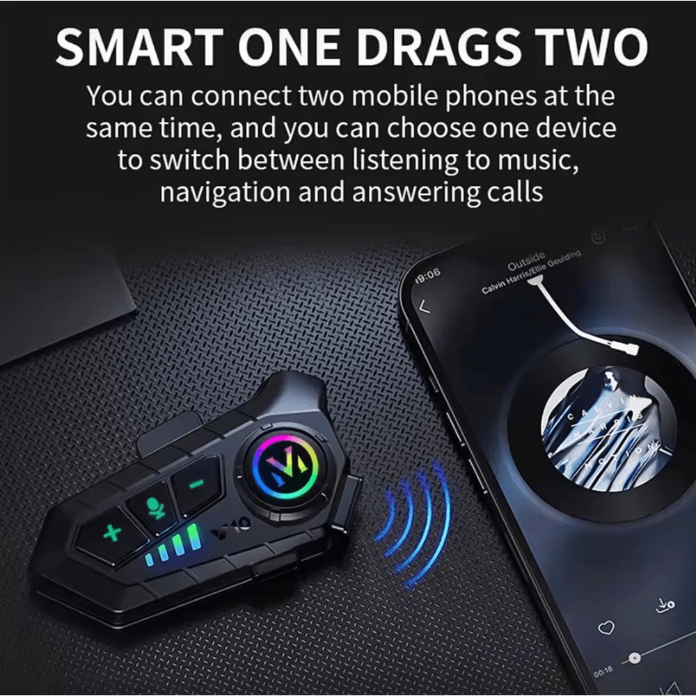 Bluetooth 53 Motorcycle Helmet Headset Waterproof HandsFree Audio MP3 Player 2