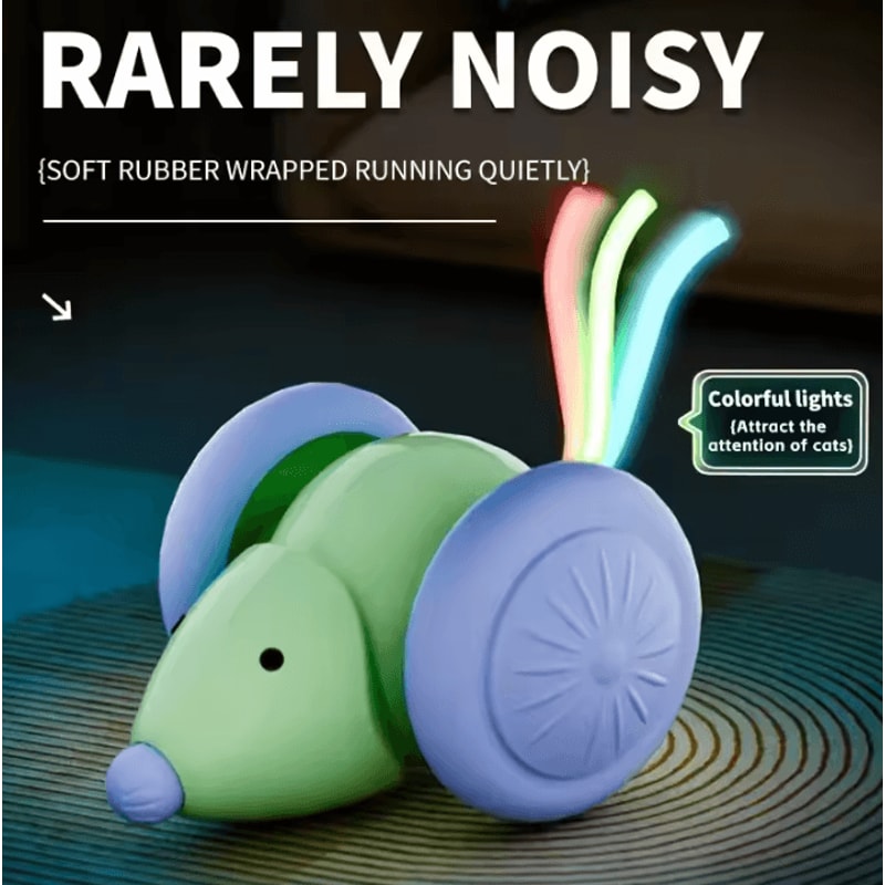 Smart Interactive Electric Mouse Cat Toy Car Automatic Obstacle Avoidance Teaser 2