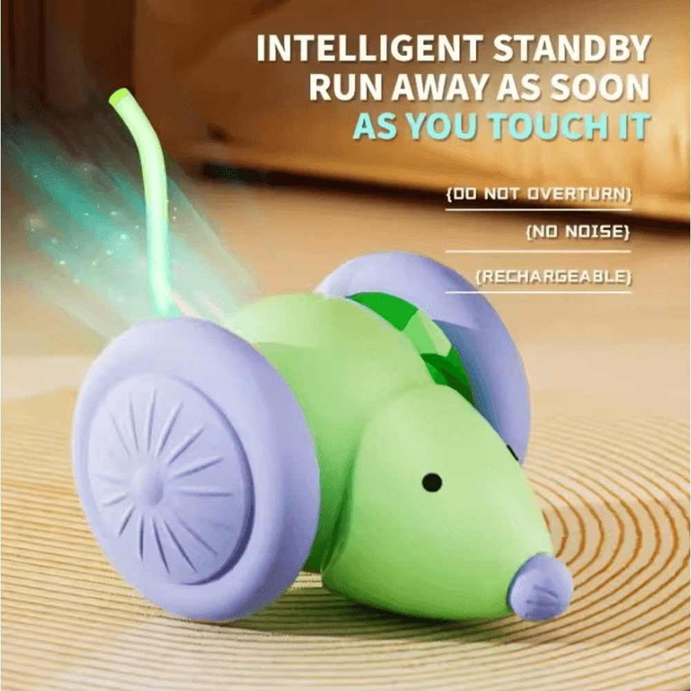 Smart Interactive Electric Mouse Cat Toy Car Automatic Obstacle Avoidance Teaser 5