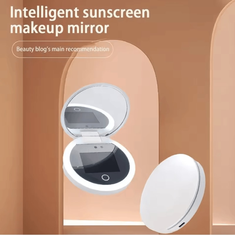 Smart UV Sunscreen Detection Mirror LED Makeup Compact With Skin Analysis 1