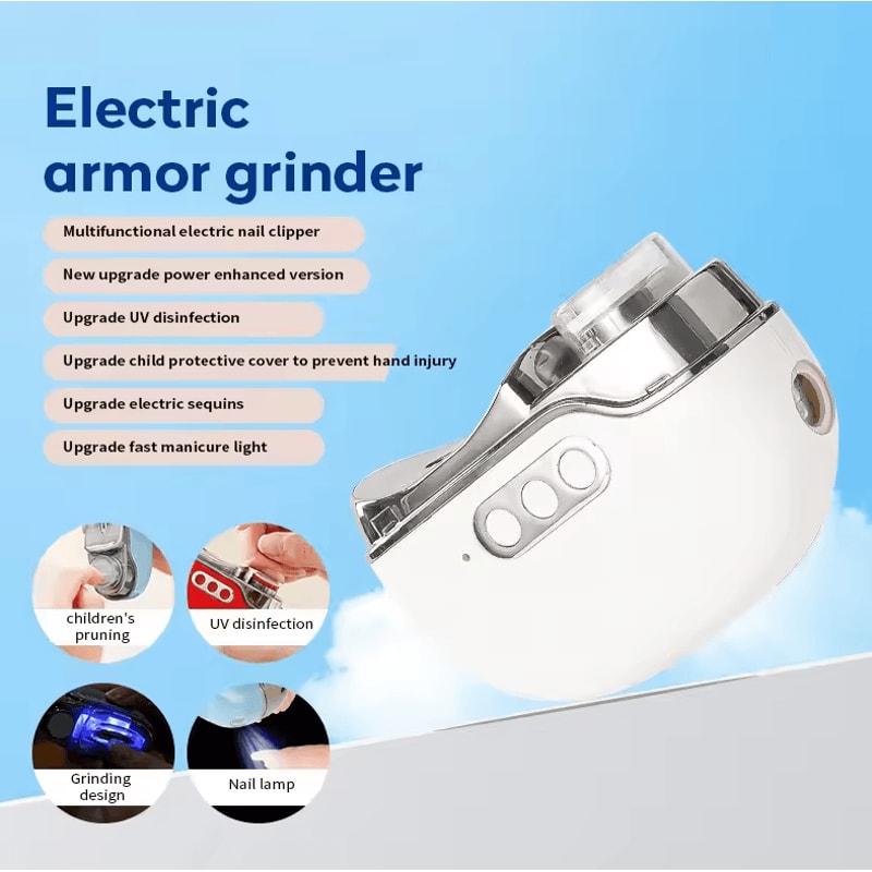 4in1 Electric Nail Clipper UV Dryer Kit Automatic Trimmer Grinder Polisher 4