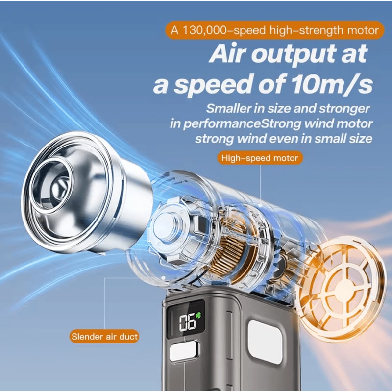 450000 RPM Turbo Air Blower Rechargeable HighPower Dust Cleaning Jet Fan 1