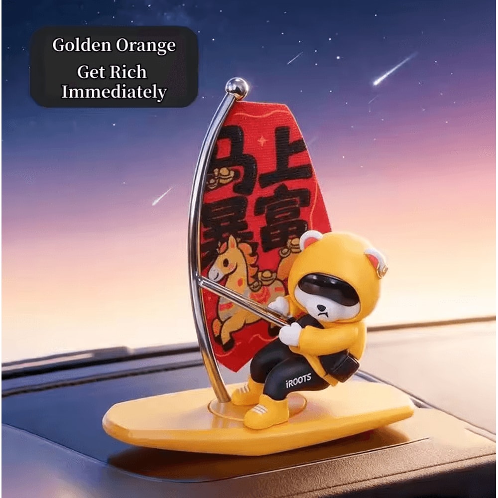 Cute Bear Sailboat Magnetic Parking Number Plate Creative Car Dashboard Decoration 2