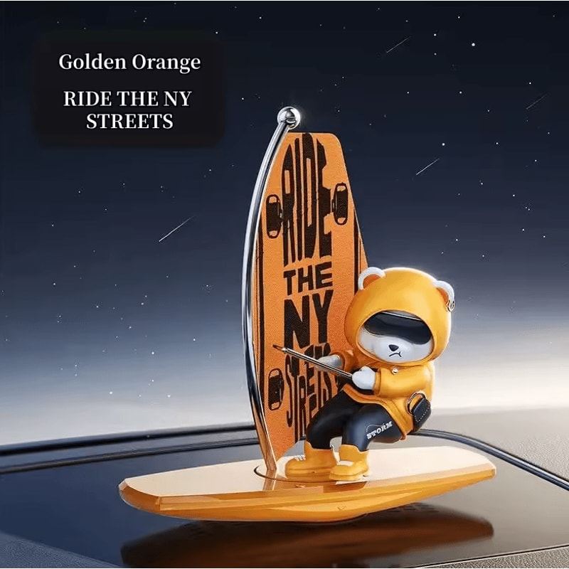 Cute Bear Sailboat Magnetic Parking Number Plate Creative Car Dashboard Decoration 3