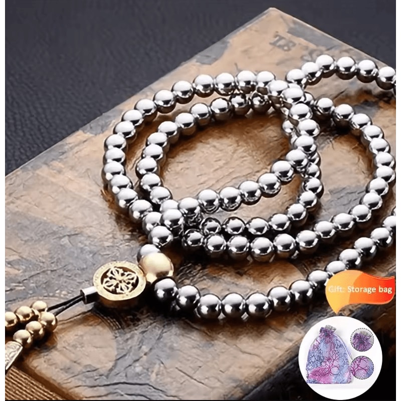 Tactical 8MM Steel Bead Bracelet Necklace HeavyDuty EDC Survival Chain 118128 Beads 4