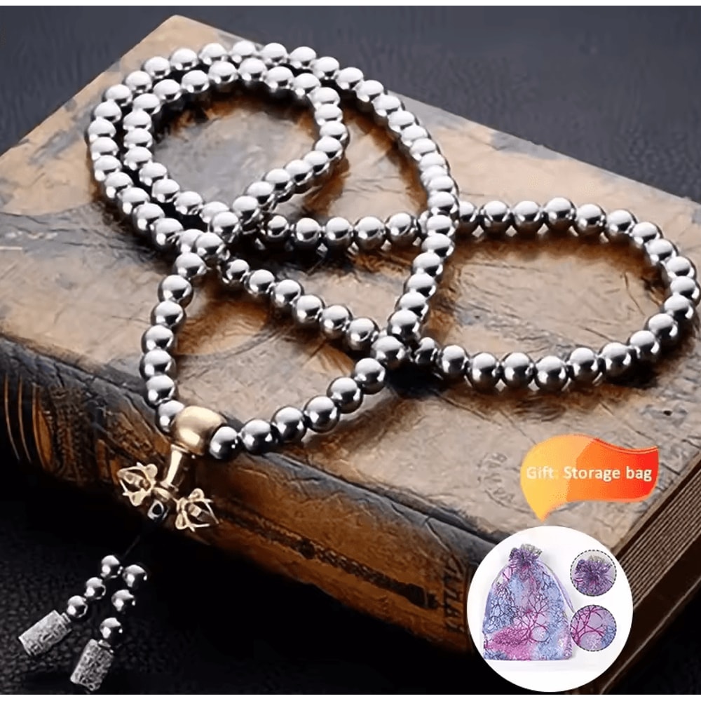 Tactical 8MM Steel Bead Bracelet Necklace HeavyDuty EDC Survival Chain 118128 Beads 6