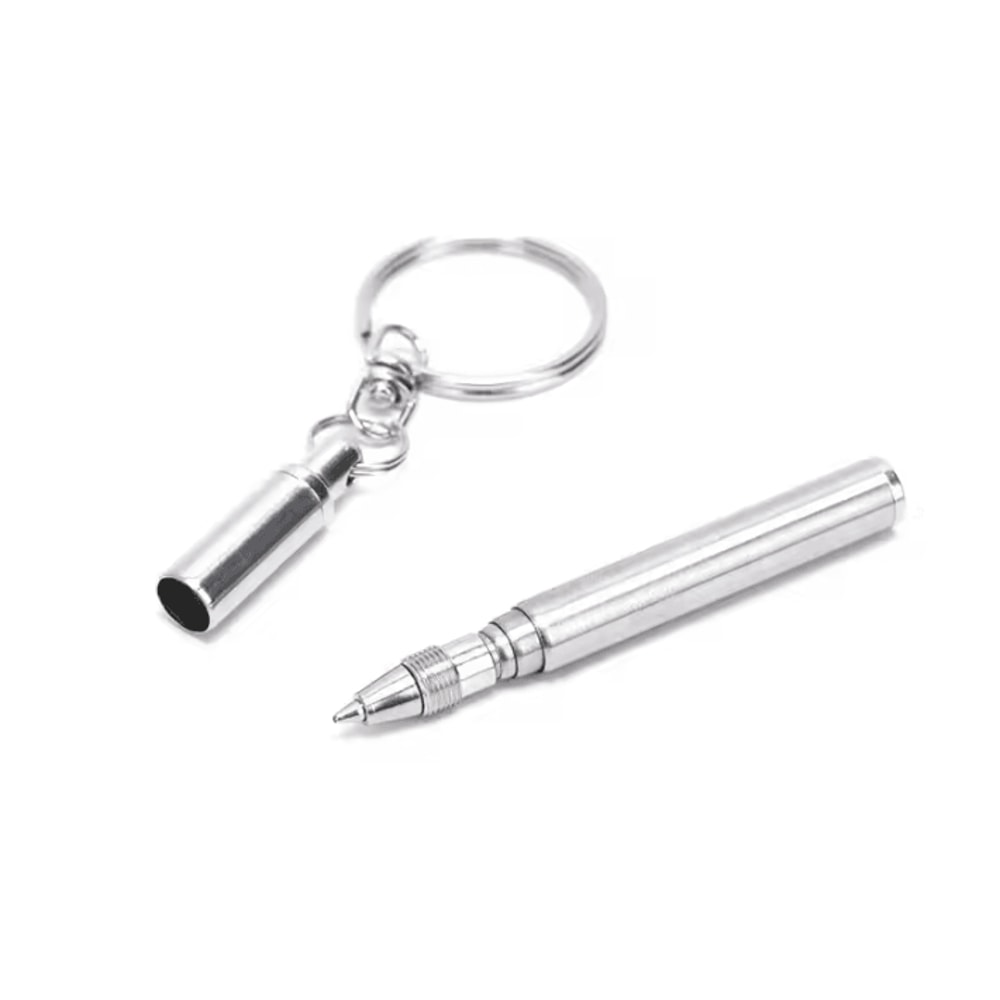 Mini Telescopic Keychain Pen Stainless Steel Retractable EDC Writing Tool 1
