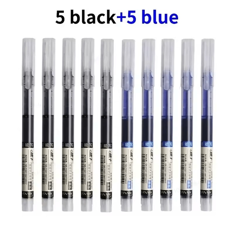 05MM Needle Tip Gel Pens Set Smooth Writing Kawaii Liquid Ink Ballpoint Pens 9