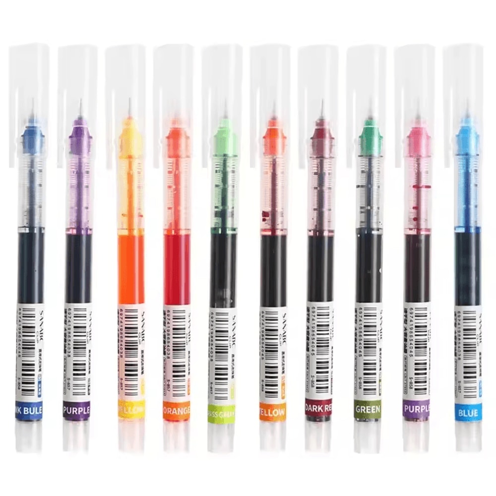 05MM Needle Tip Gel Pens Set Smooth Writing Kawaii Liquid Ink Ballpoint Pens 5