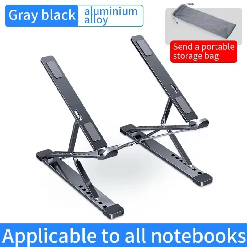 N8 Adjustable Aluminum Laptop Stand Foldable Cooling Ergonomic Notebook Holder 2