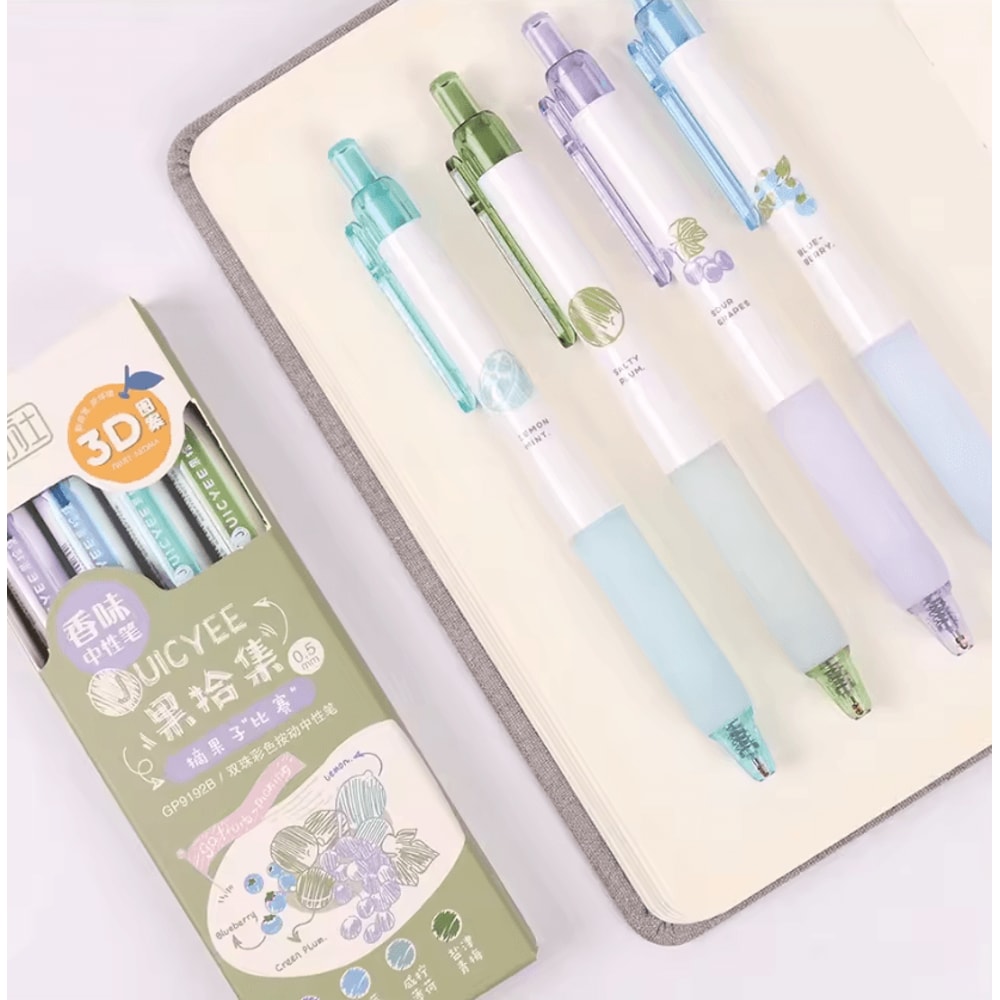 Creative 3D Fruit Scent Gel Pens 05mm Smooth Writing Kawaii Stationery Set 3