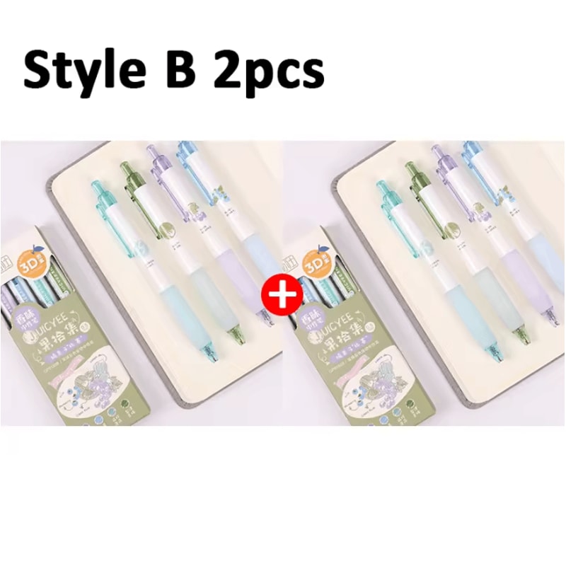 Creative 3D Fruit Scent Gel Pens 05mm Smooth Writing Kawaii Stationery Set 5