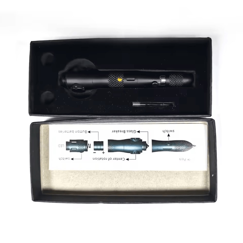 Multifunction Tactical Aluminum Pen EDC SelfDefense Tool With LED Glass Breaker 2