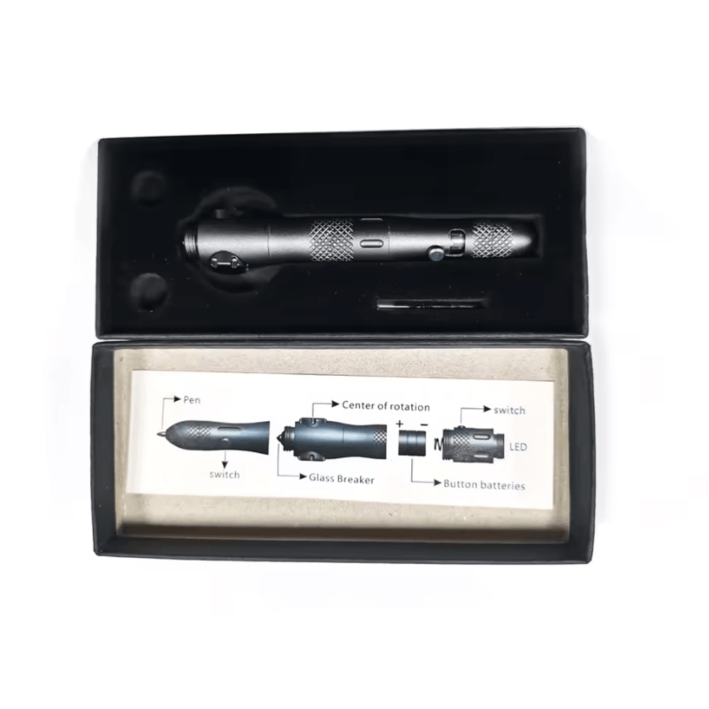 Multifunction Tactical Aluminum Pen EDC SelfDefense Tool With LED Glass Breaker 4