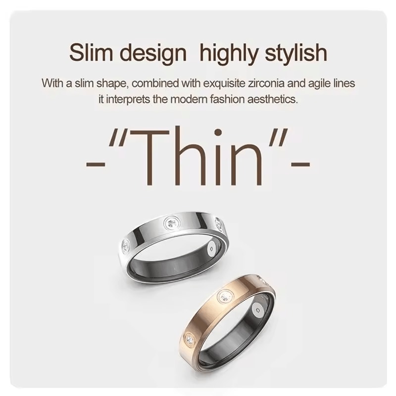 SlimSense HR01 Smart Health Ring UltraThin Waterproof Heart Rate Stress Tracker 0