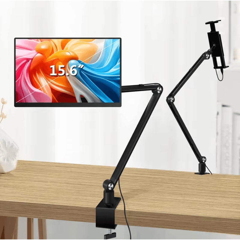 FlexiView Pro Aluminum Tablet Monitor Arm Stand 360 Rotating Long Arm Desk Mount Up To 16 1