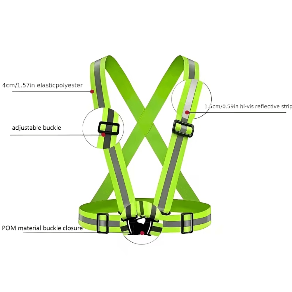 NightGuard Reflective Safety Vest Adjustable Lightweight HighVisibility Running Cycling Gear 1