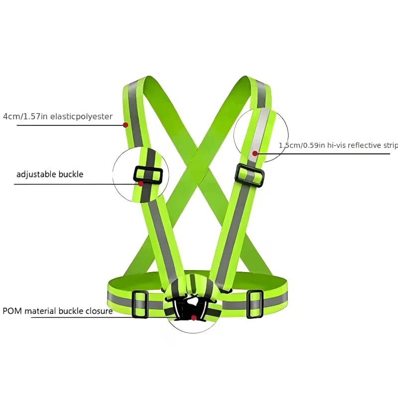 NightGuard Reflective Safety Vest Adjustable Lightweight HighVisibility Running Cycling Gear 1