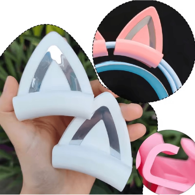 KawaiiClip Cat Ear Headphone Attachments Soft Silicone Gaming Headset Decor 0