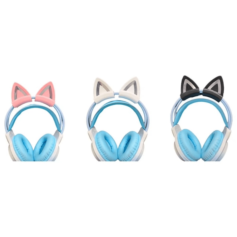 KawaiiClip Cat Ear Headphone Attachments Soft Silicone Gaming Headset Decor 1