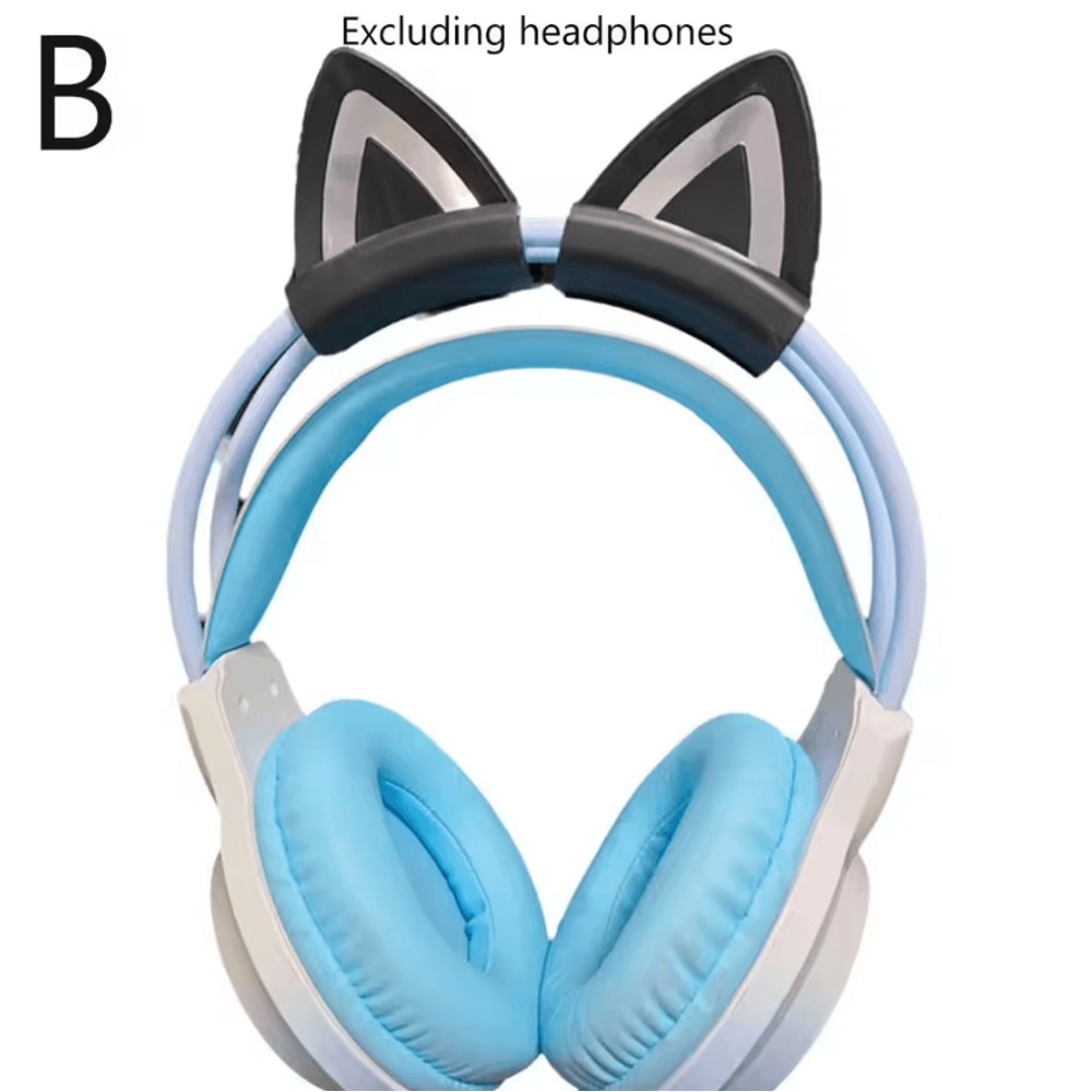 KawaiiClip Cat Ear Headphone Attachments Soft Silicone Gaming Headset Decor 4