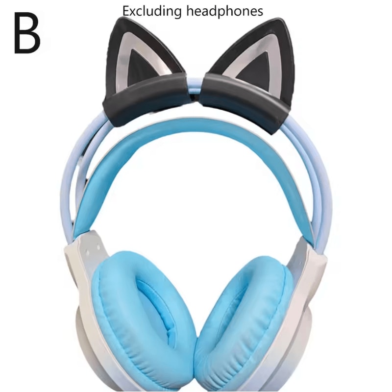 KawaiiClip Cat Ear Headphone Attachments Soft Silicone Gaming Headset Decor 4