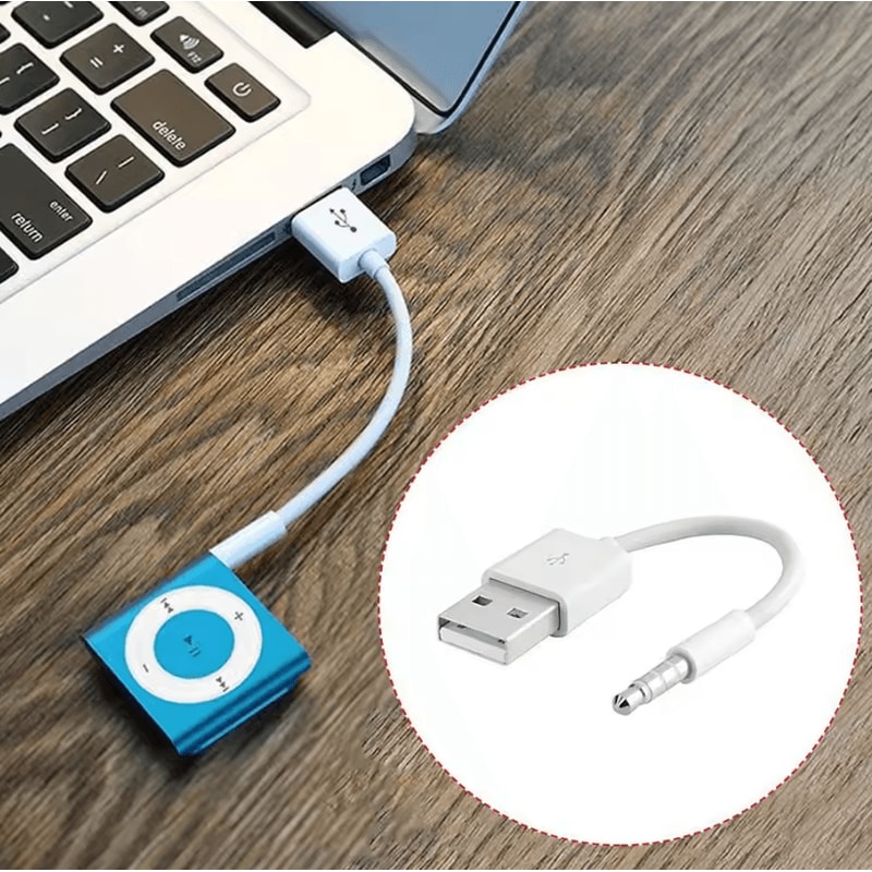 SyncLink USB 35mm Charger Cable For IPod Shuffle 3rd4th Gen Data Audio Sync Cord 2