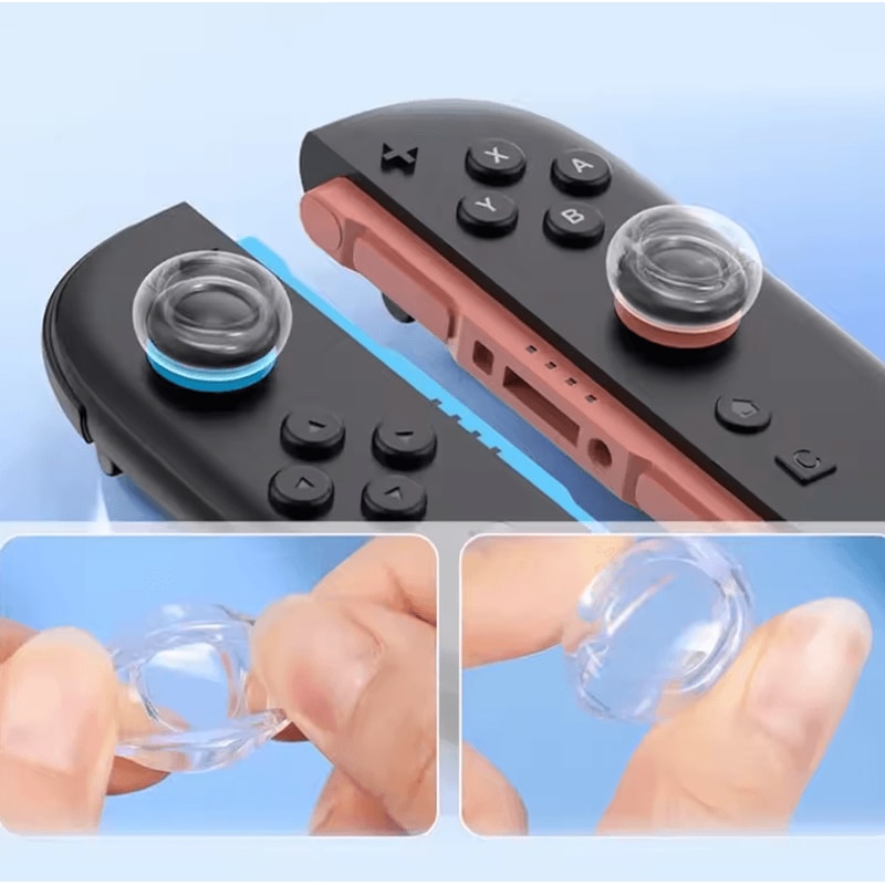 KawaiiGrip IINE Transparent Thumb Grip Caps For Switch 2 Soft Silicone AntiSlip Joystick Protector 3