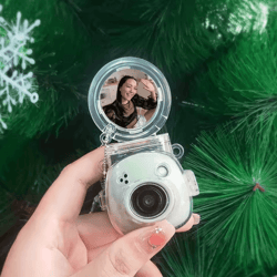 crystalshield instax pal clear case with selfie mirror – anti-scratch protective cover