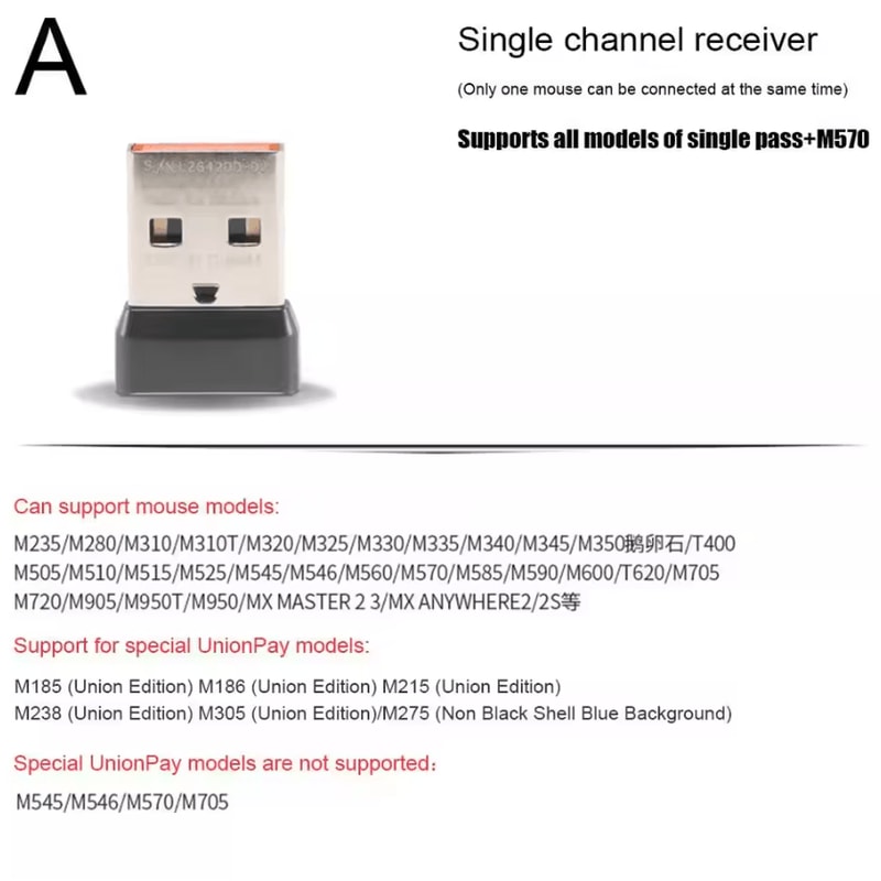 Universal Unifying USB Receiver Dongle Connect Up To 6 Wireless Devices 3