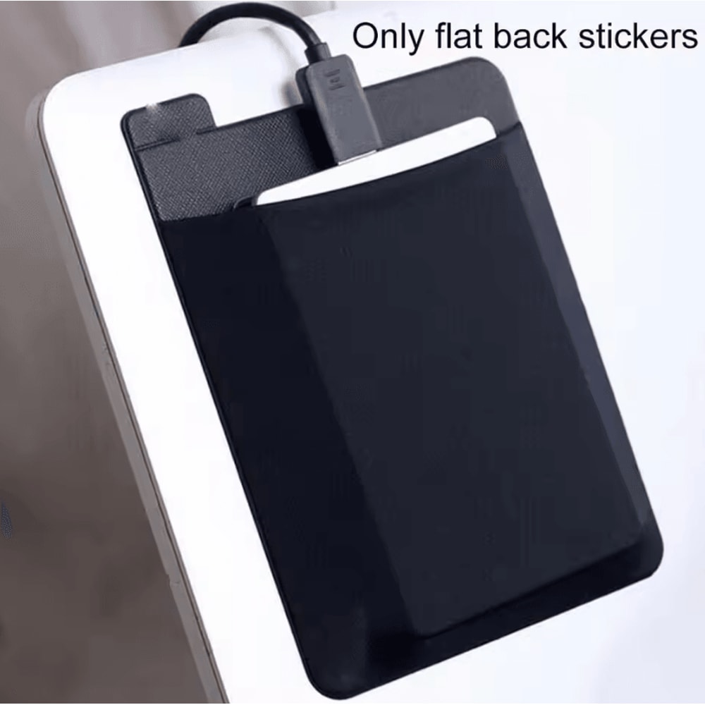 Adhesive Laptop Storage Pouch StickOn Mouse Hard Drive Organizer Sleeve 0