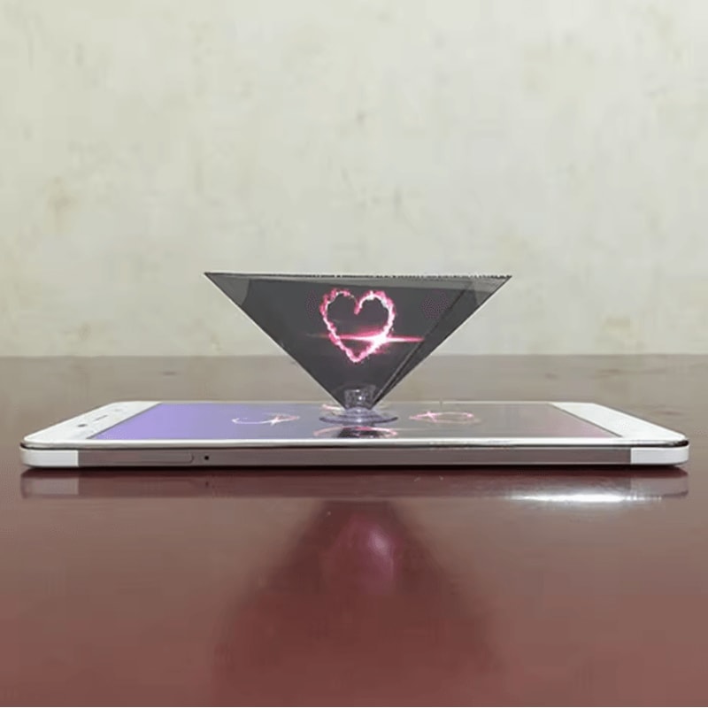 3D Hologram Pyramid Display Stand Mobile Phone Holographic Projector For 360 Visuals 3