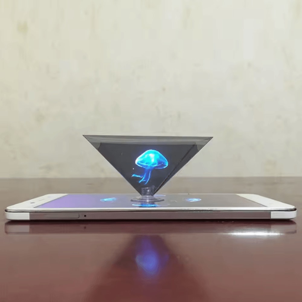 3D Hologram Pyramid Display Stand Mobile Phone Holographic Projector For 360 Visuals 4