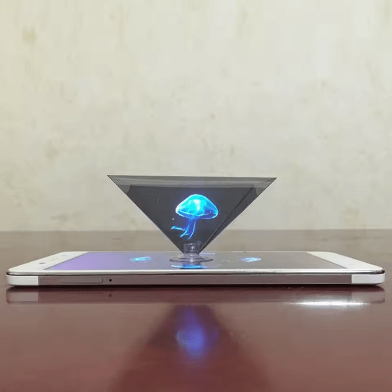 3D Hologram Pyramid Display Stand Mobile Phone Holographic Projector For 360 Visuals 4