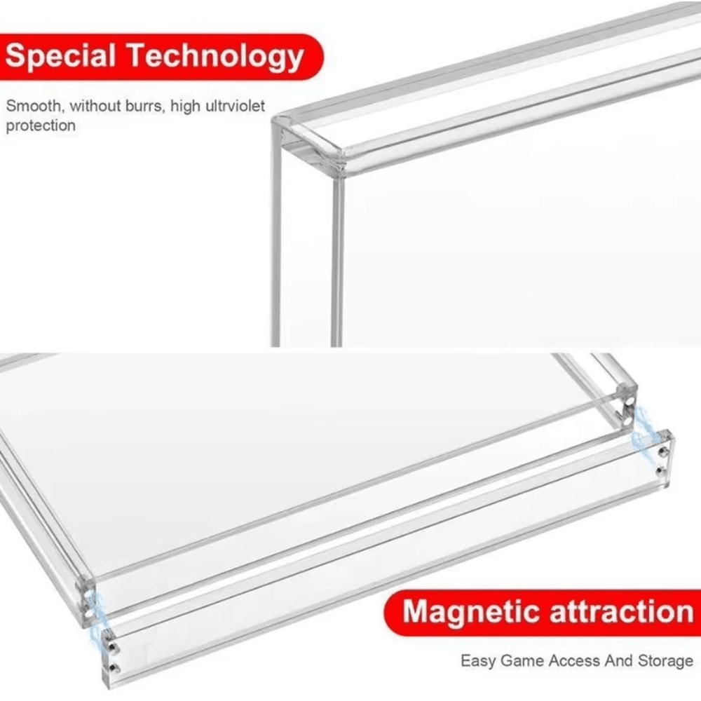 CrystalClear Magnetic Acrylic Game Card Display Case For Nintendo Switch 2 0