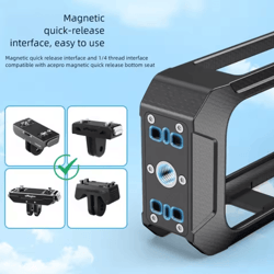 magnetic shockproof rabbit cage case for insta360 x5 – protective frame with expansion mount