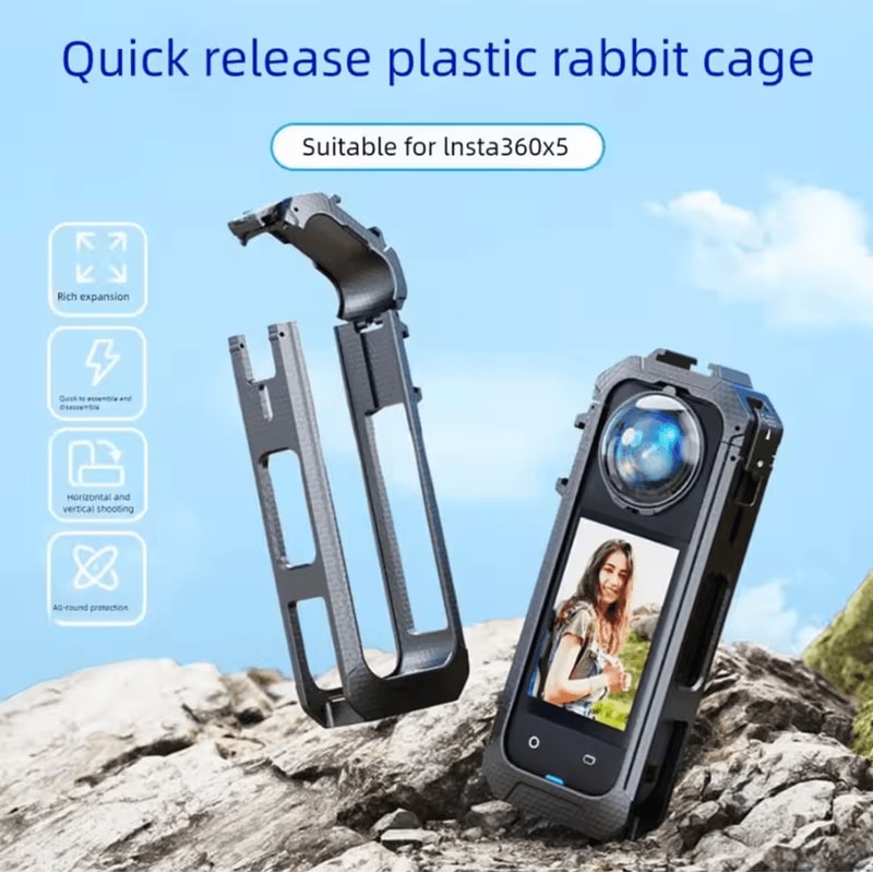 Magnetic Shockproof Rabbit Cage Case For Insta360 X5 Protective Frame With Expansion Mount 1