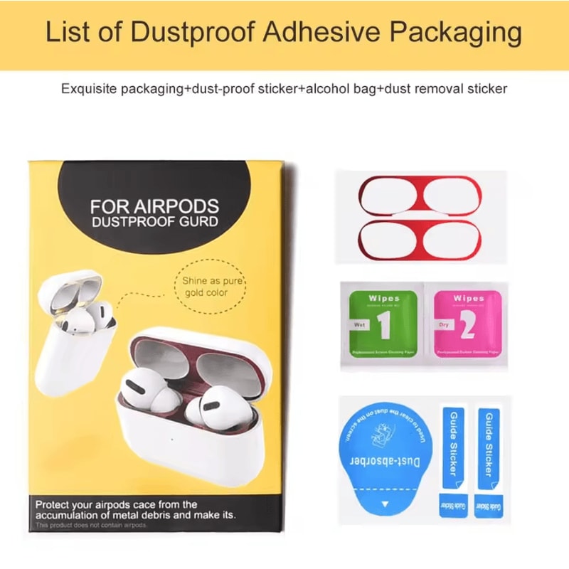 Precision Metal DustProof Stickers For AirPods 4 AntiDust Charging Port Protection Kit 1