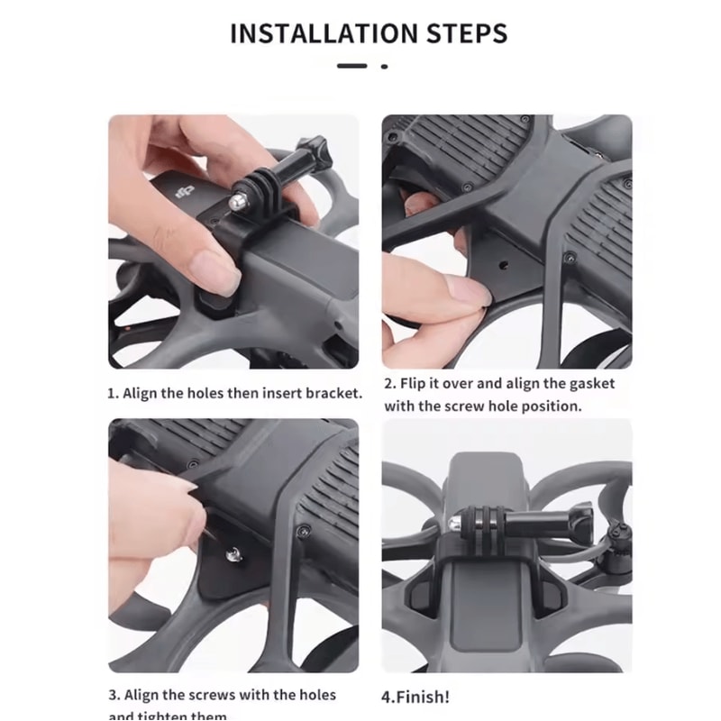 Universal Expansion Camera Mount Bracket For DJI Avata 2 MultiAction Camera Top Holder 3