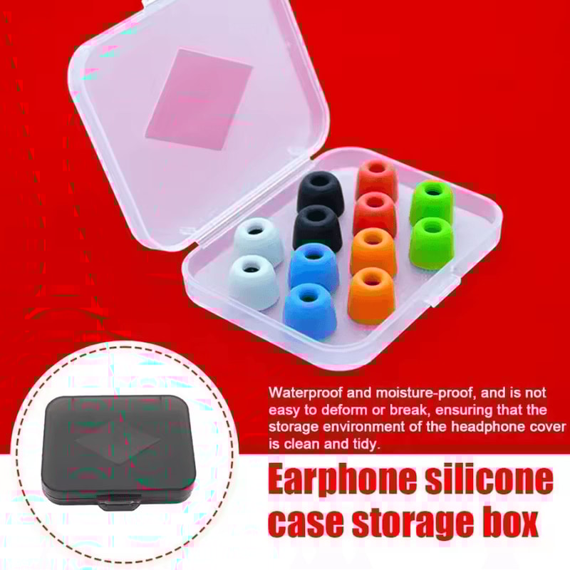 Portable Transparent Silicone Eartip Storage Box Dustproof Case For Memory Foam Tips 0