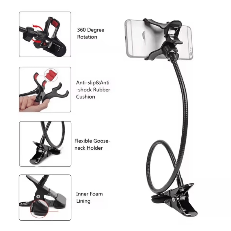 Flexible Lazy Arm Mobile Phone Holder Adjustable Bed Desk Mount Stand 1