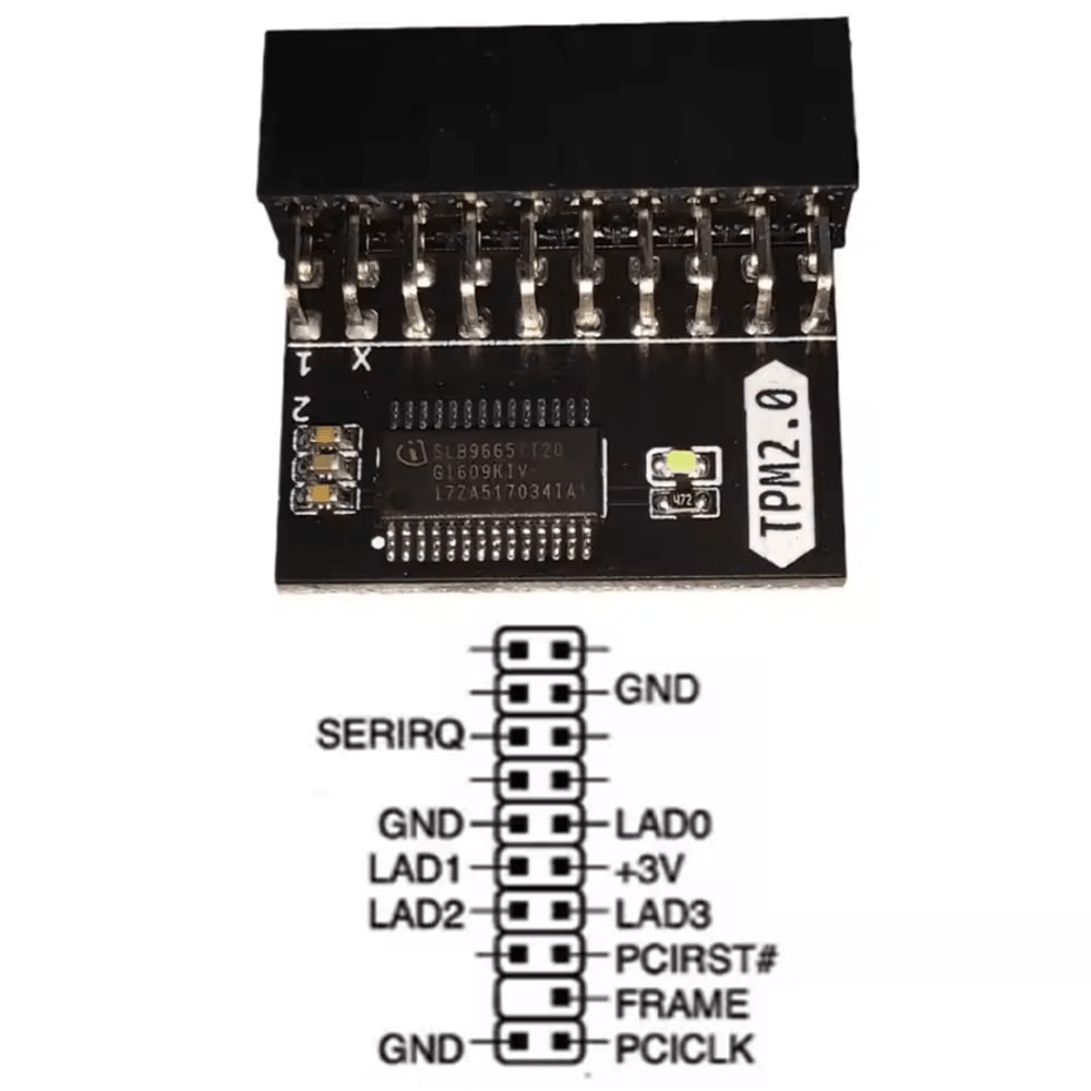 TPM 20 20Pin Security Module LPC Encryption Board For ASUS MSI ASRock Gigabyte 2