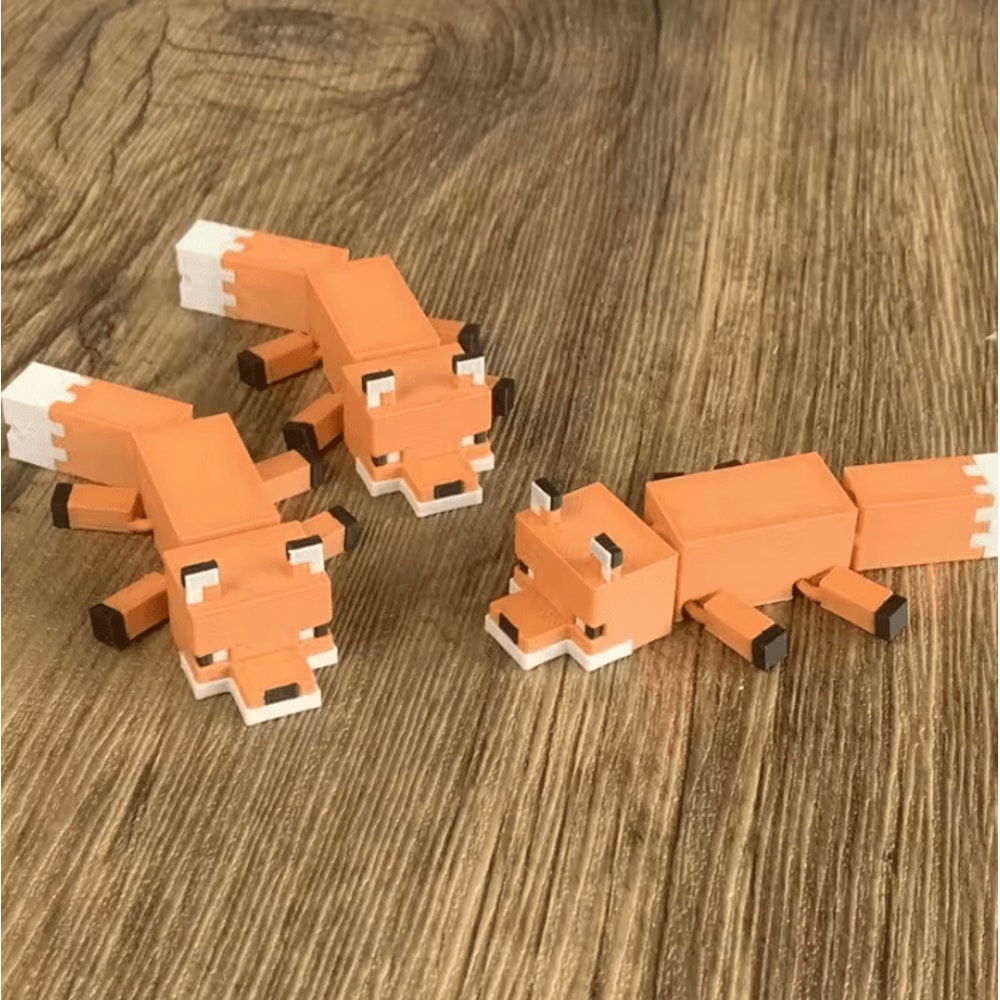 Pixel 3D Fox Decorative Figurine Durable AntiBreak Home Gift Ornament 2