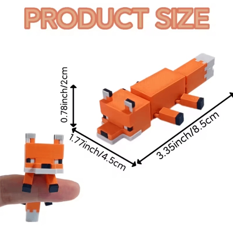 Pixel 3D Fox Decorative Figurine Durable AntiBreak Home Gift Ornament 4